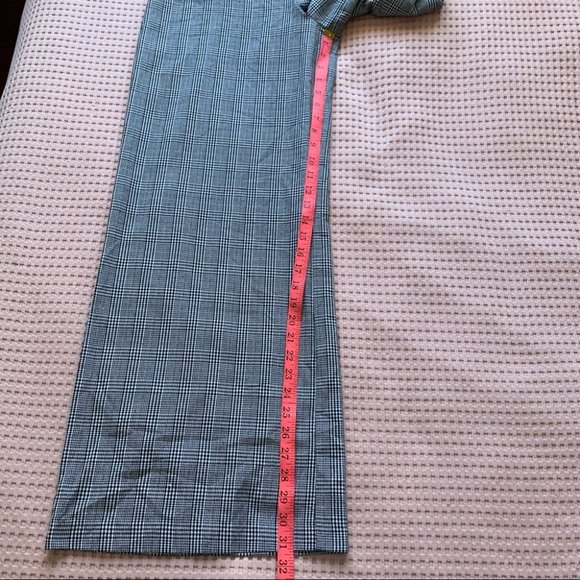 ASOS Current Air Check Plaid Jumpsuit Pants Short Sleeve Ruffle Deep V Neck M - Picture 15 of 16